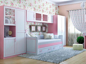 Мебель для девочки в розовых тонах